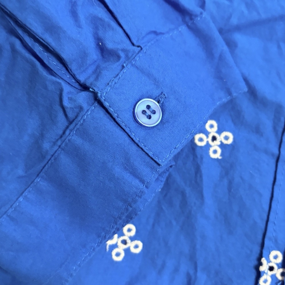 Woman Within Blue Women's 3/4 Sleeve Embroidered Tunic Top Shirt Size 1X - Picture 6 of 9